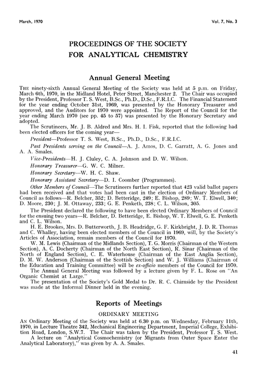 Reports of meetings