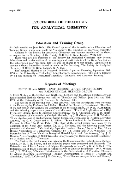 Reports of meetings