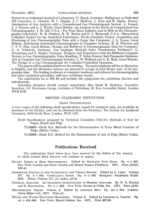 Publications received