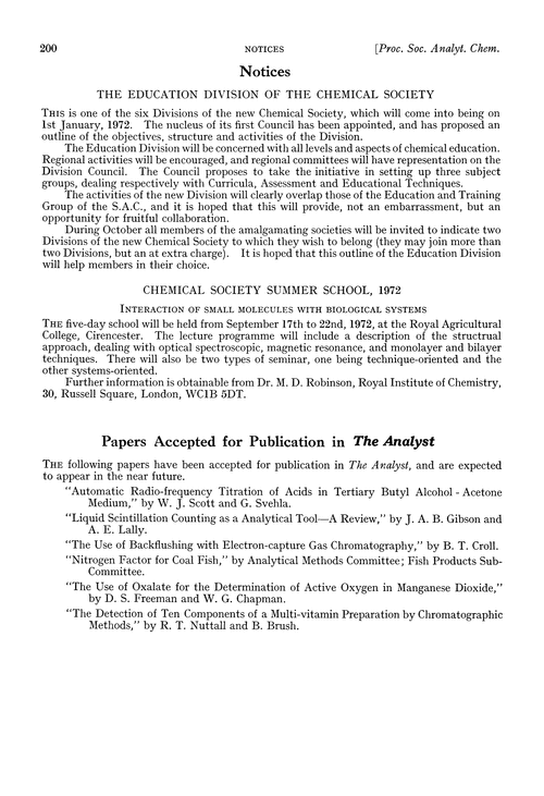 Papers accepted for publication in The Analyst