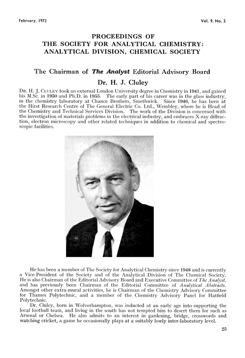 The Chairman of The Analyst Editorial Advisory Board