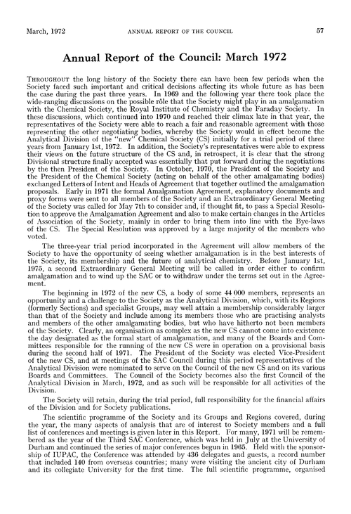 Annual Report of the Council