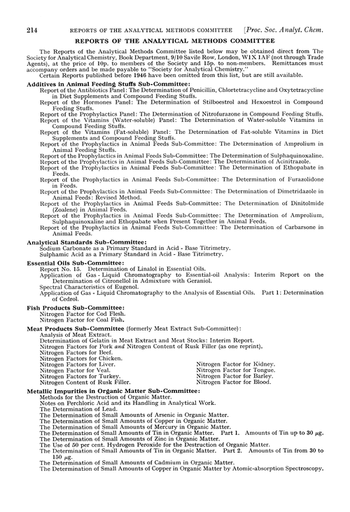 Reports of the Analytical Methods Committee