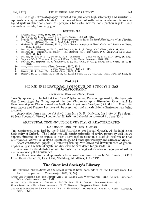 The Chemical Society's Library