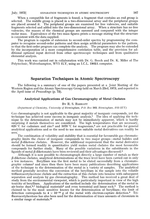 Separation techniques in atomic spectroscopy