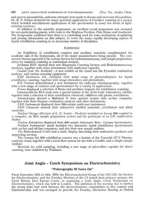 Joint Anglo-Czech Symposium on Electrochemistry. “Polarography 50 years on”