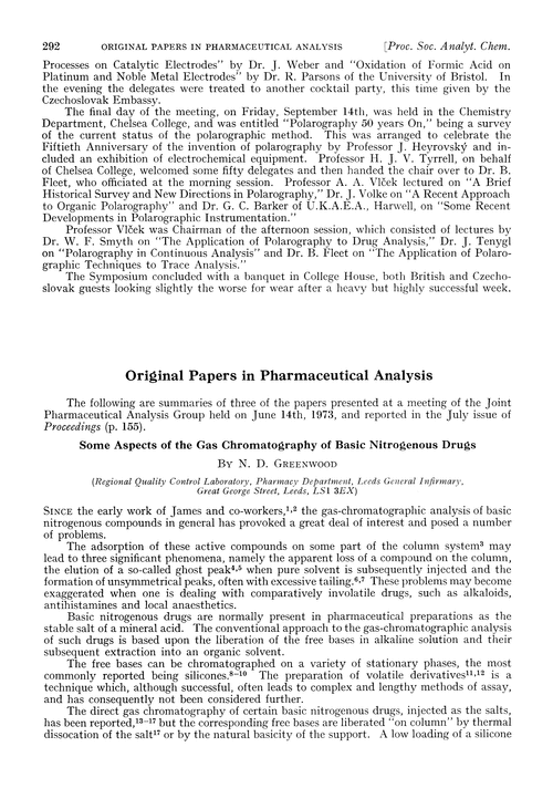 Original papers in pharmaceutical analysis