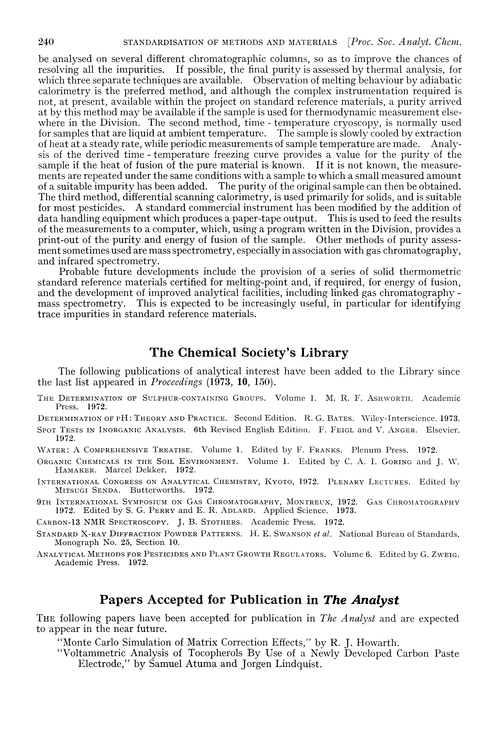 The Chemical Society's Library