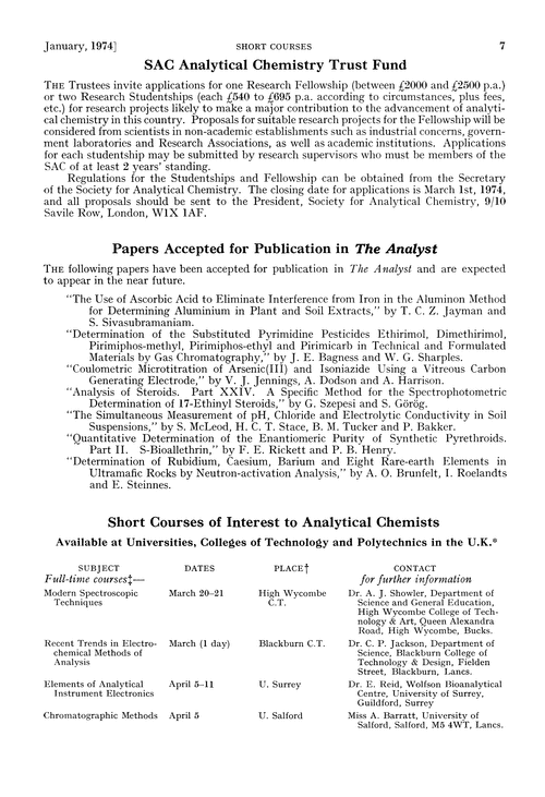 SAC Analytical Chemistry Trust Fund