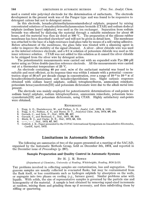 Limitations in automatic methods