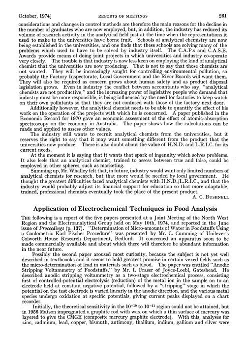 Application of electrochemical techniques in food analysis