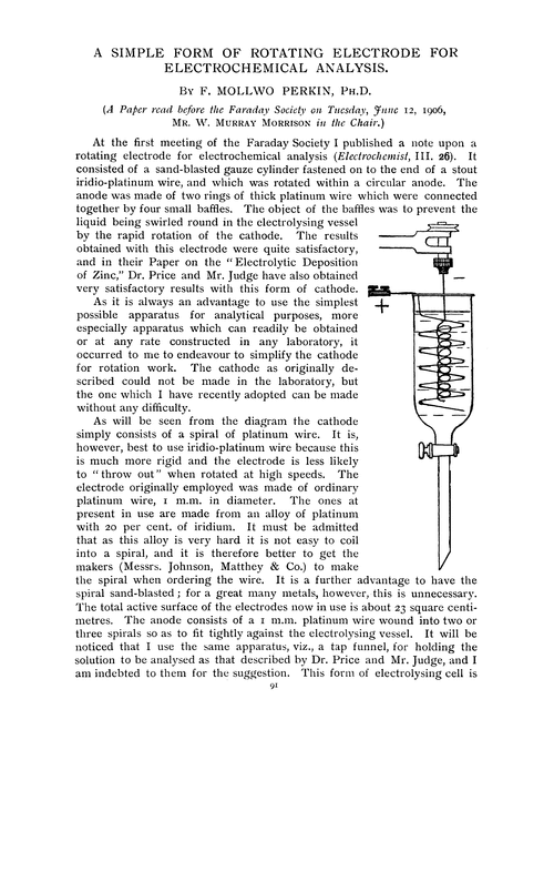 A simple form of rotating electrode for electrochemical analysis