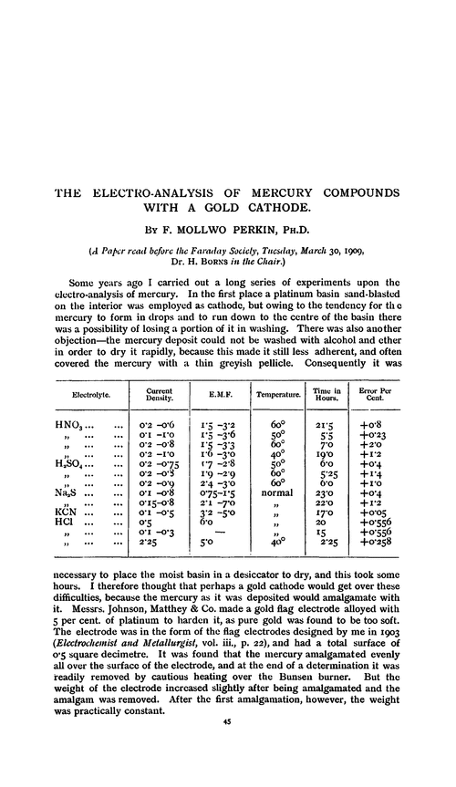 The electro-analysis of mercury compounds with a gold cathode