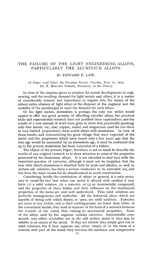 The failure of the light engineering alloys, particularly the aluminium alloys