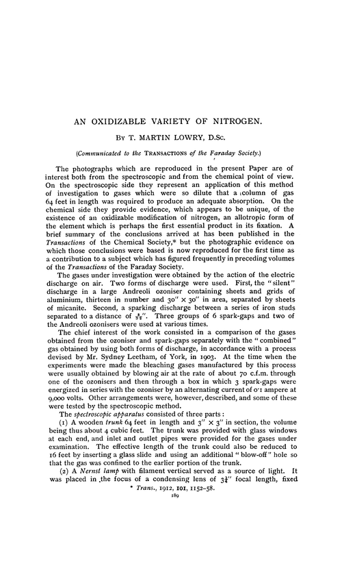 An oxidizable variety of nitrogen