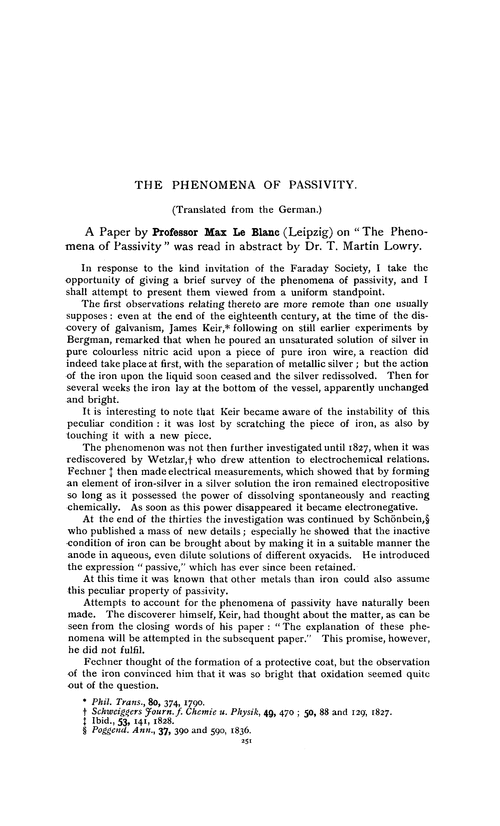 The phenomena of passivity