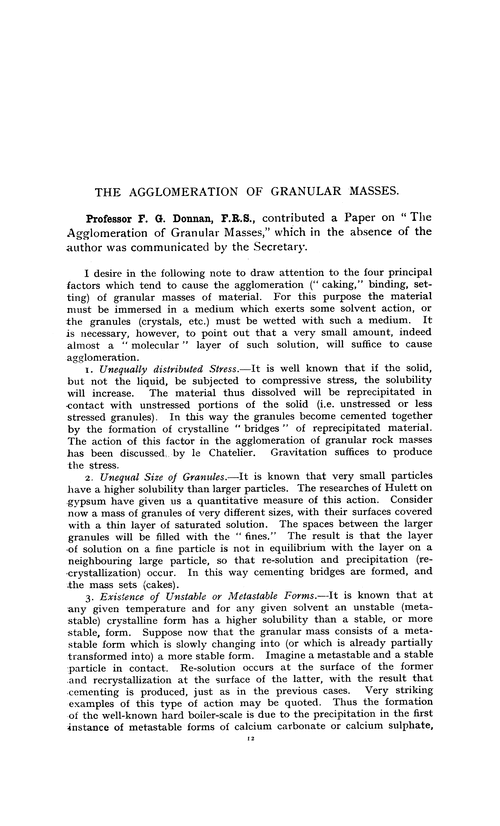 The agglomeration of granular masses