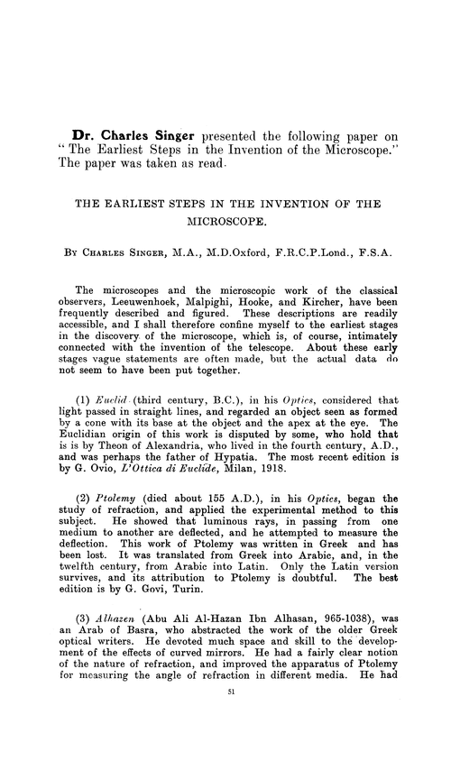 The earliest steps in the invention of the microscope