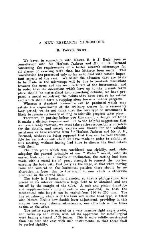 A new research microscope