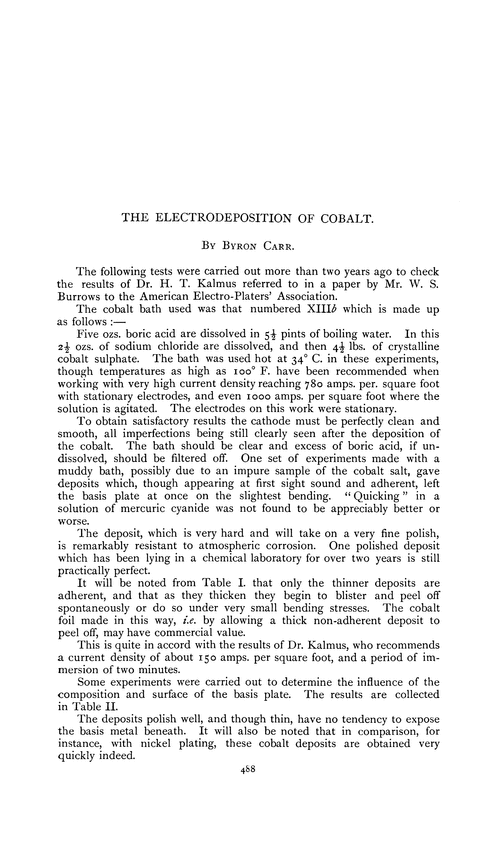 The electrodeposition of cobalt