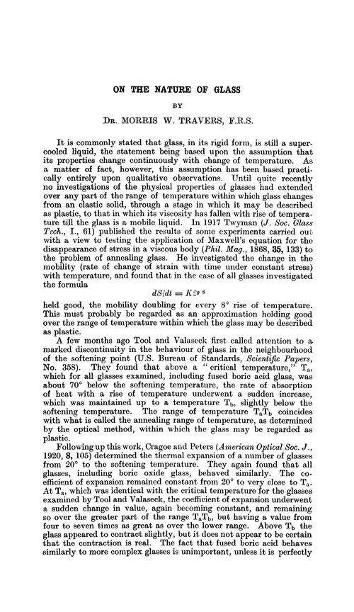 On the nature of glass