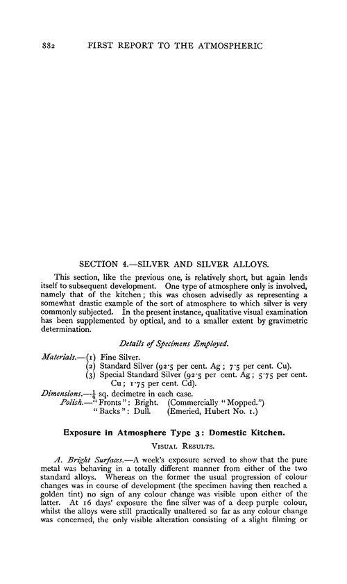 Section 4.—Silver and silver alloys