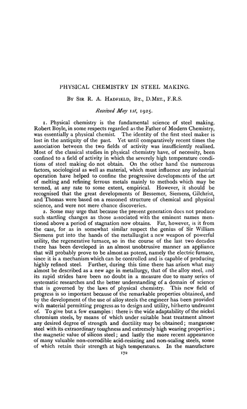 Physical chemistry in steel making