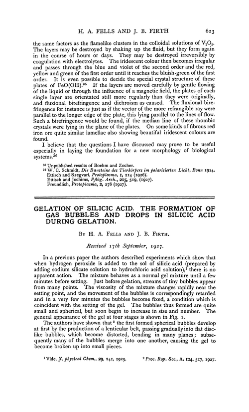 Gelation of silicic acid. The formation of gas bubbles and drops in silicic acid during gelation