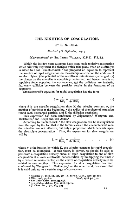 The kinetics of coagulation