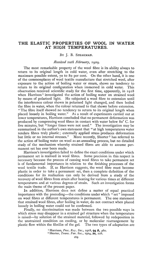 The elastic properties of wool in water at high temperatures