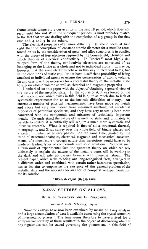 X-ray studies on alloys