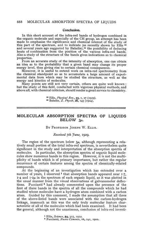 Molecular absorption spectra of liquids below 3µ