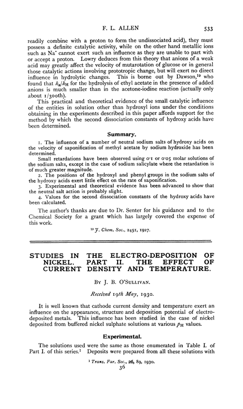 Studies in the electro-deposition of nickel. Part II. The effect of current density and temperature