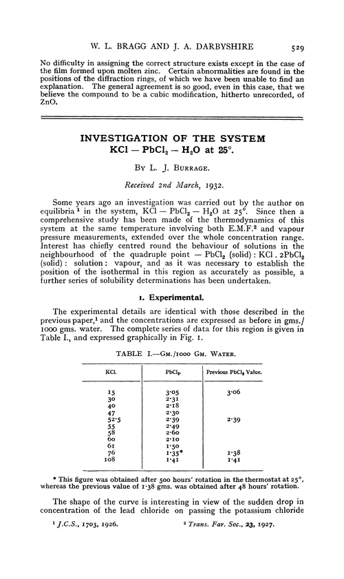 Investigation of the system KCl – PbCl2– H2O at 25°
