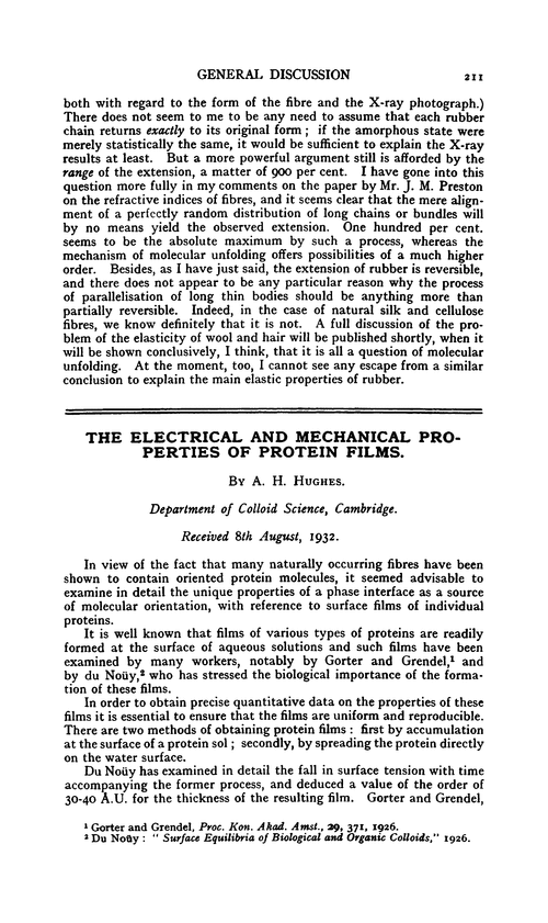 The electrical and mechanical properties of protein films