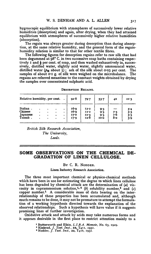 Some observations on the chemical degradation of linen cellulose