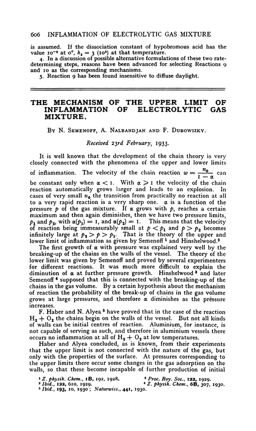 The mechanism of the upper limit of inflammation of electrolytic gas mixture