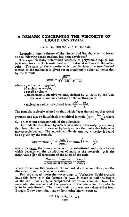A remark concerning the viscosity of liquid crystals