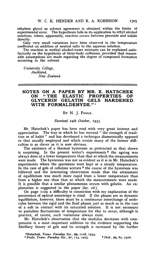 Notes on a paper by Mr. E. Hatschek on “the elastic properties of glycerin gelatin gels hardened with formaldehyde.”