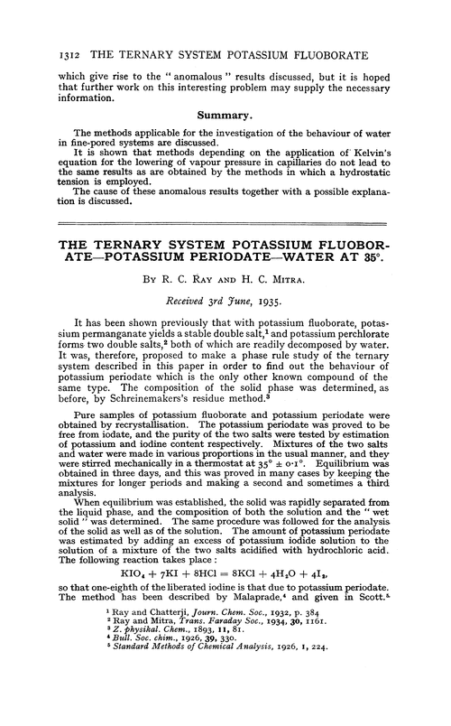 The ternary system potassium fluoborate—potassium periodate—water at 35°