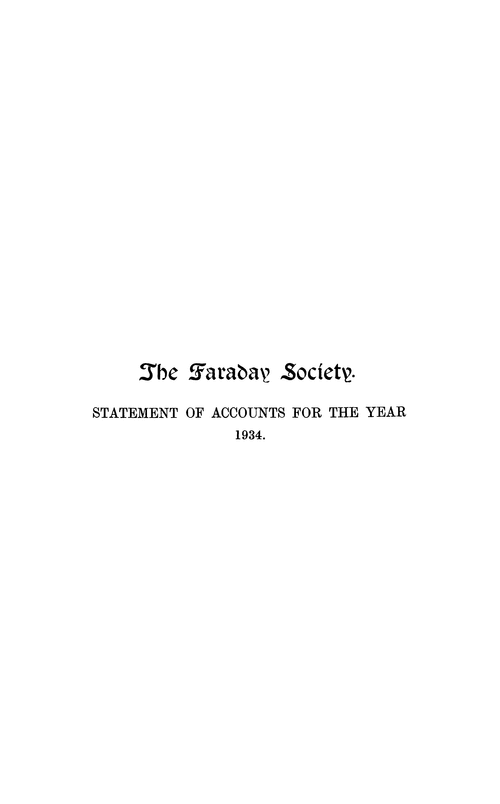 Statement of accounts for the year 1934