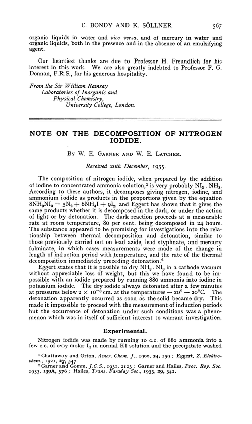 Note on the decomposition of nitrogen iodide