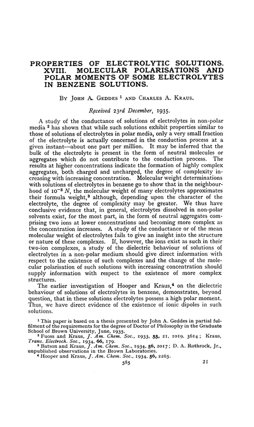 Properties of electrolytic solutions. XVIII. Molecular polarisations and polar moments of some electrolytes in benzene solutions