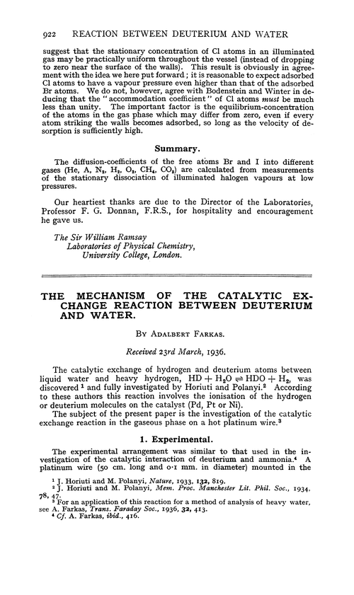 The mechanism of the catalytic exchange reaction between deuterium and water