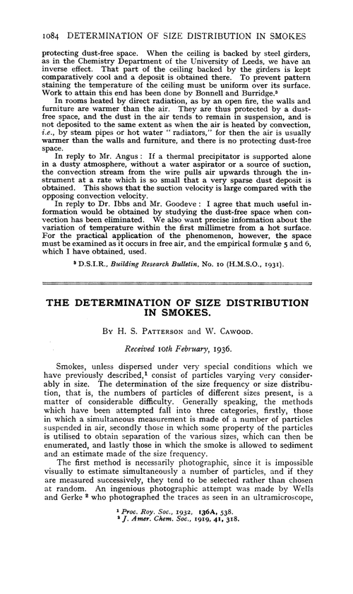 The determination of size distribution in smokes