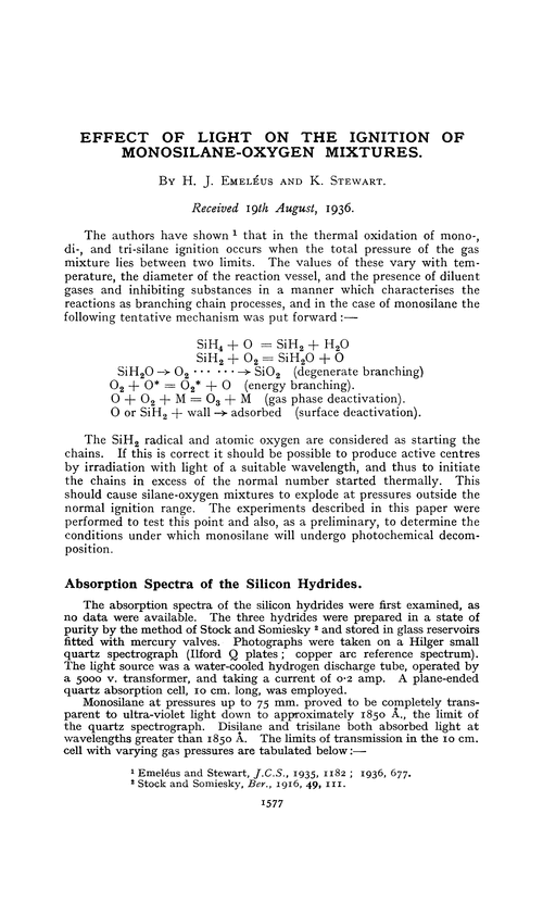 Effect of light on the ignition of monosilane-oxygen mixtures