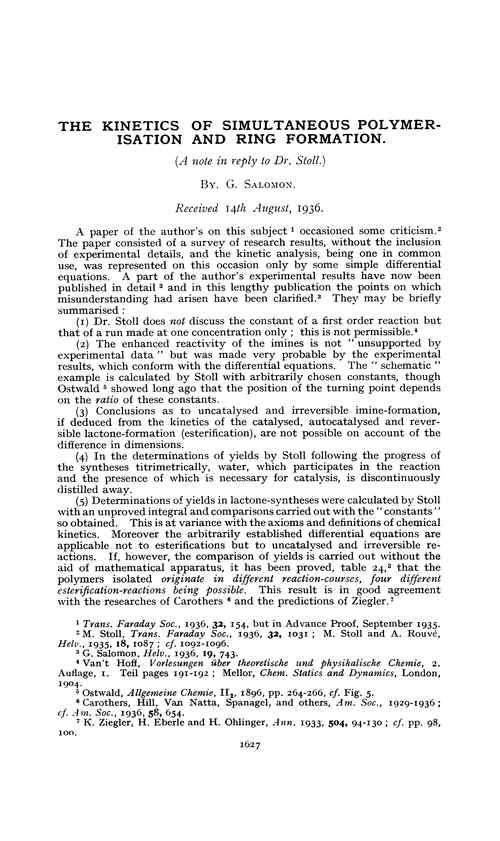 The kinetics of simultaneous polymerisation and ring formation