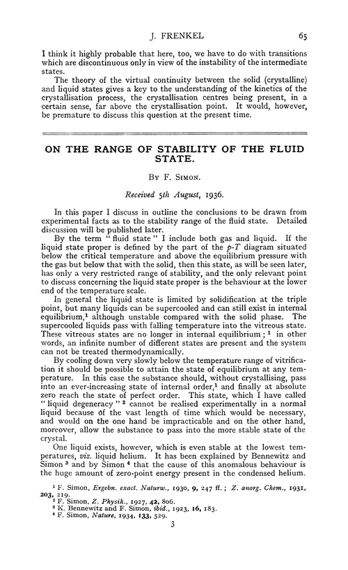 On the range of stability of the fluid state
