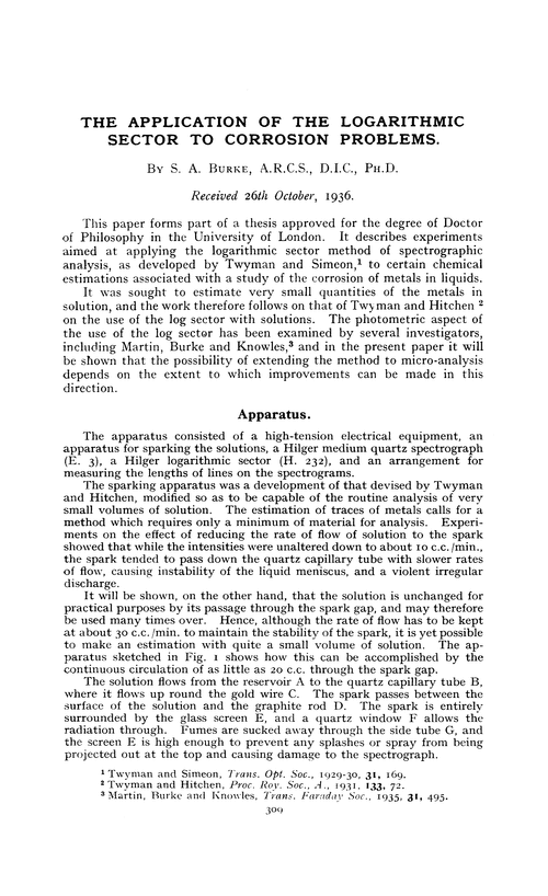 The application of the logarithmic sector to corrosion problems