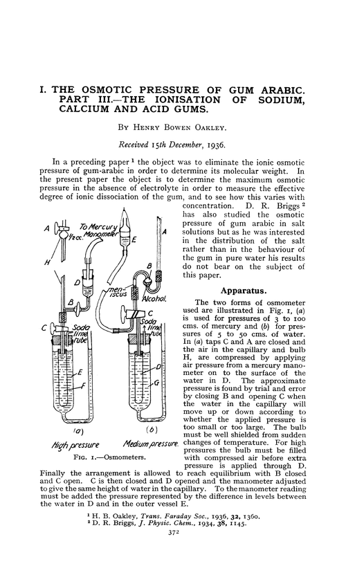 I. The osmotic pressure of gum arabic. Part III.—The ionisation of sodium, calcium and acid gums